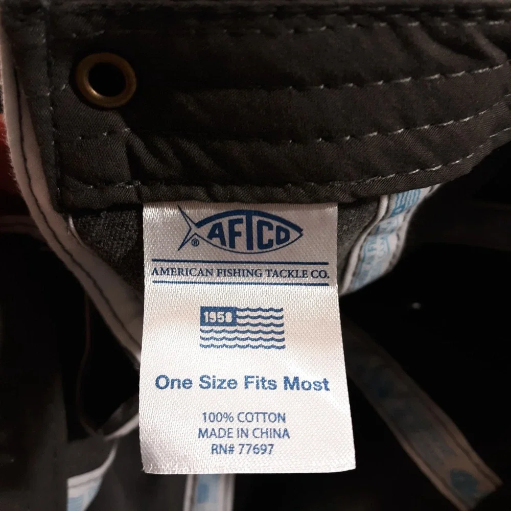 AFTCO Hat Cap Strap Back Mens Adjustable Gray American Fishing Tackle Co